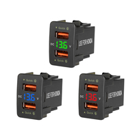 Chargeur de voiture double USB pour Honda 12V 24V avec voltmètre numérique LED, chargeur rapide pour téléphone portable, accessoire de voiture