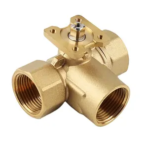 GOGO High quality PN20 brass valve 3 way mixing flow ball valve for HVAC system DN15/DN20/DN25