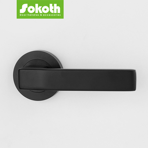Tay nắm cửa phòng ngủ phong cách tối giản hiện đại châu Âu mạ kẽm đen cho căn hộ - Product Image 1