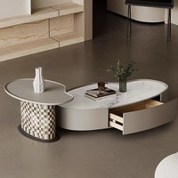 Meubles de salon nordiques Table basse moderne en marbre et ensemble de meuble TV Petite table basse de forme spéciale