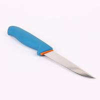 Couteau utilitaire à code couleur en gros d'usine, lame tranchante en acier inoxydable, manche antidérapant en PP bleu, couteau d'office de cuisine