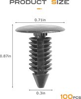 100 attaches en plastique pour automobile, clips de fixation de pare-chocs, accessoires de voiture, attaches pour trous de 7 mm
