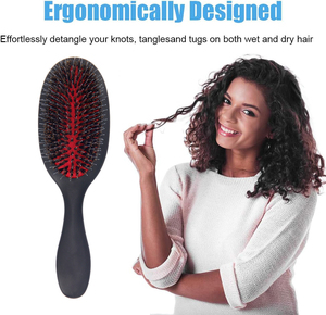 Cepillo Desenredante de Lujo para Salón con Cerdas de Jabalí ABS para Cabello Húmedo y Rizado, Extensiones y Pelucas, con Logotipo Personalizado y Cerdas de Nylon - Product Image 2