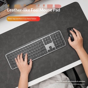 Grand tapis de souris en cuir de qualité supérieure et repose-poignets pour clavier, ensemble de six pièces, tapis de bureau antidérapant pour une saisie confortable - Product Image 4