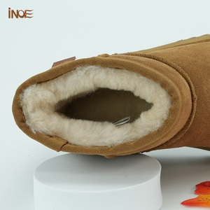 รองเท้าบูทหุ้มข้อกันหนาวสำหรับผู้หญิง หนังวัวแท้ บุขนแกะ ขนแกะแท้ หนาพิเศษ พื้นหนา - Product Image 5