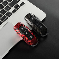 Housse de clé de voiture en Fiber de carbone T pour Ford Mustang étui à clés accessoires d'intérieur de voiture ventes d'usine