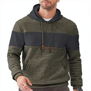 <span class=keywords><strong>Sweat</strong></span>-shirts décontractés pour hommes à manches longues avec cordon de serrage, blocs de couleur, imprimés graphiques et poches - Product Image 1