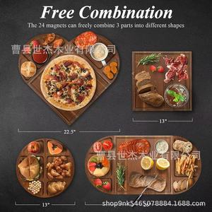 Planche à découper ovale en bois magnétique avec compartiments, compatible lave-vaisselle, pour usage domestique - Product Image 5