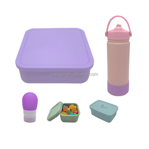BPA Free Custom Large 5 Compartment Rainbow Silicone Snack Box Kids Lunch Container <strong>Fun</strong> Lunchbox for Children's <strong>Meal</strong> Storage - Product Image 6