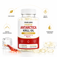 Huile de Krill Naturelle d'Antarctique OEM, Capsules Molles d'Oméga-3, Formule Lipidique Marine à Absorption Élevée, Soutien Nutritionnel Quotidien, Vitalité