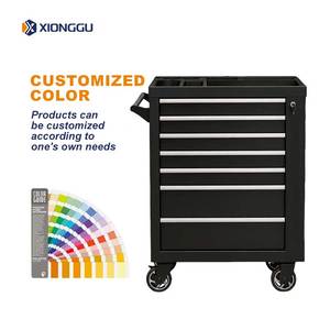 Armoire de rangement d'outils industrielle en <span class=keywords><strong>acier</strong></span> robuste, chariot à tiroirs roulants verrouillable pour atelier, garage, équipement de maintenance - Product Image 3