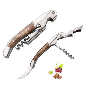 Spingere verso il basso vite in sughero apribottiglie per vino rosso in palissandro bottiglia di vino in legno camerieri cavatappi in acciaio inossidabile - Product Image 4