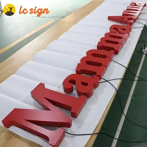 Melhor venda de nome de parede 3d acrílico led, logotipo sinal luz de fundo letras luz 3d sinal iluminado