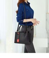 Sac fourre-tout en cuir PU pour femme, bandoulière réglable, sac à main portable grande capacité effet crocodile