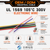 Fil électronique de haute qualité UL1569 16AWG 300V, conducteur en cuivre étamé, isolation en PVC, âme solide