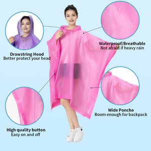 معطف مطر إيفا مقاوم للماء قابل لإعادة الاستخدام للبالغين - Product Image 2