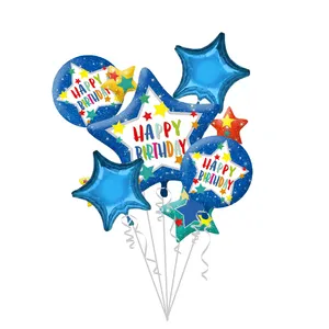 Sıcak satış renkli doğum günü partisi dekorasyon folyo balonlar metalik helyum balonları küme ile özel tasarım