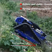 Tondeuse robot chenillée autotractée sans fil à essence 500 mm quatre temps tout-terrain télécommandée automatique DIY - NOUVEAU
