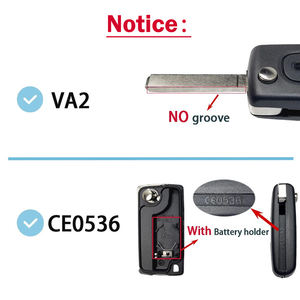 Clé de voiture à distance à <span class=keywords><strong>2</strong></span> boutons 433 MHz avec puce électronique ID46 PCF7961 pour Peugeot 207 307 308 407 - Product Image 3