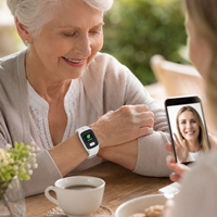 Reloj Inteligente GPS 4G para Personas Mayores, Botón SOS, Alarma de Caídas, Monitor de Frecuencia Cardíaca y Presión Arterial, Resistente al Agua IP67, Reloj de Seguimiento para Adultos Mayores