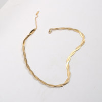 Fenny No Fade Cubique Populaire Twist Serpent Chaîne Collier Tendance Pour Les Femmes Déclaration En Acier Inoxydable Bijoux En Gros