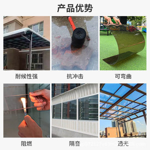 Plaque en polycarbonate Liwan Building Materials, taille sur mesure, durable, pour auvent, carport, lucarne - Product Image 3