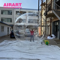 Ballon de tirelire transparent gonflable pour accessoire de marché de fête de scène, mascotte de cochon de dessin animé énorme gonflable de taille personnalisée