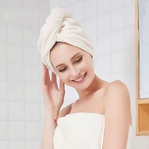Vente en gros de bonnets bicolores en velours corail, bonnet de séchage en microfibre épaisse pour cheveux longs - Product Image 4
