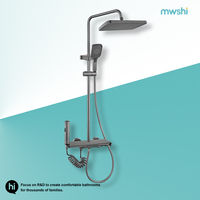 Ensemble de douche mural moderne à affichage numérique haute pression, finition anodisée, pour salle de bain et toilettes domestiques