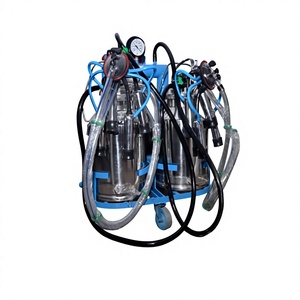 Double Bucket Portable Milking Machine | 2 Cow Stainless Steel Dairy Milker | Electric <b>Vacuum</b> <b>Pump</b> with Trolley - Product Image 4