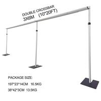 Support de toile de fond réglable en aluminium 10x20 pieds, extensible, pour mur de fleurs, cadre de rideau pour décoration de fond de mariage, événement ou fête