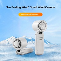 Ventilateur Turbo Portable 3-en-1 Rechargeable par USB, Mini Ventilateur Manuel, 100 Vitesses, Affichage Numérique, Pliable, Table pour la Maison, Voyage, Plastique