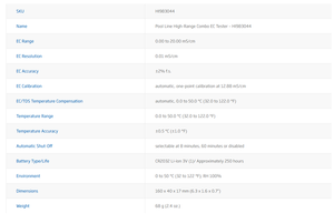 Testeur EC combiné haute gamme <span class=keywords><strong>HANNA</strong></span> Pool Line-HI983044 - Product Image 3