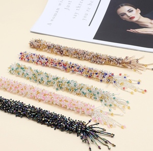 Écusson Applique Brodé de 26cm avec Frange en Cristal Dentelle en Forme de Chenille pour Embellissement de la Patte Avant des Vêtements - Product Image 6