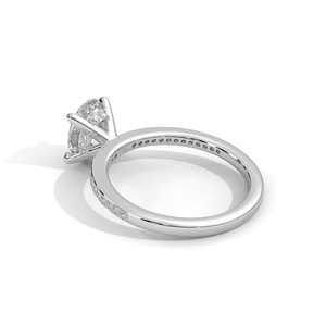 Anillo de Compromiso Solitario con Diamante Ovalado Cultivado en Laboratorio, Oro de 14K, Claridad VVS2, Elegante y Moderno, Ideal para Regalo o Fiesta - Product Image 3