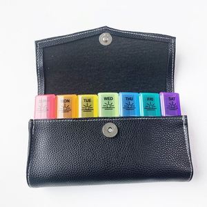 Customization Pu 21 <b>Cases</b> Novelty Box 7 Days Medication Plastic <b>Case</b> Leather Travel <b>Pill</b> Organizer - Product Image 4