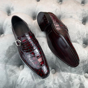 Chaussures de luxe pour homme, mocassins à boucle <span class=keywords><strong>en</strong></span> <span class=keywords><strong>cuir</strong></span> de crocodile véritable, faites à la main, nouveau style, pour le bureau et les soirées - Product Image 2