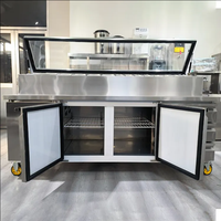 Commerciële buffet catering voedsel serveeruitrusting roestvrij staal Air Direct dubbele temperatuur fruit pizza voorbereidings display standaard