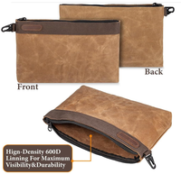 Sacs de rangement pour outils en toile cirée résistante à l'eau, portables, durables, en coton, pour l'extérieur, avec fermeture éclair