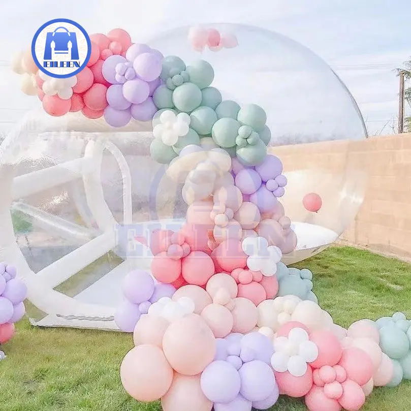 Eileen Rumah gelembung tiup komersial Modern, rumah gelembung 10 kaki/3m dan terowongan 6 kaki untuk dekorasi pesta balon