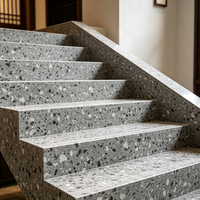 Dalle de terrazzo gris foncé personnalisée YDSTONE, pierre de terrazzo artificielle, carrelage de terrazzo à grosses copeaux pour la décoration des sols et des murs