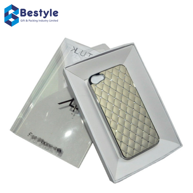 Wholesale Customized Luxury Phone Case Box Packaging With Clear Plastic Cover