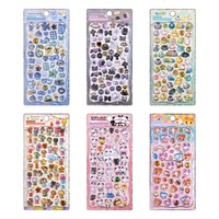 Hojas de Pegatinas de Cristal con Mini Animales Kawaii, Paquete de Colores Pastel, Pegatinas de Gatos, Perros, Autos, Estrellas, Corazones y Dómes, para Niños, Álbumes de Recortes y Manualidades