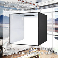 PULUZ Tente de studio photo portable USB 40 cm, boîte de prise de vue pliable avec lampe LED, tente de photographie à température de couleur réglable