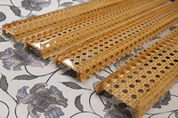 Support de Mahjong en Acrylique à Motif Tressé Rotin, Lot de 4 Poussoirs Pliables, Écologique, Durable et Portable pour le Mahjong Américain