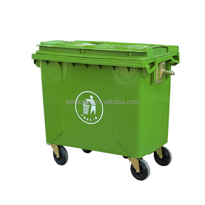 660L/1100L big size plastic dustbin waste bin mobile plastic containers with wheels