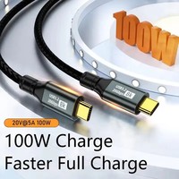 Kabel USB C ke Type C USB3.2 Gen2 USB 3.2 Gen 2 Type C 8K Video 20Gbps 5A 100W PD Pengisian Cepat Transfer Data 0.5M 1M 1.5M 2M 3M