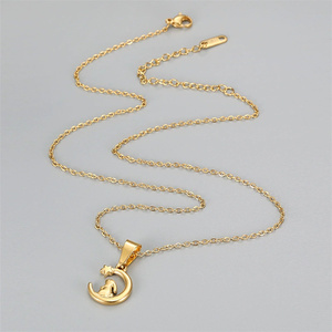 Nouveautés Personnalisé Petite Amie Cadeau Tempérament <span class=keywords><strong>Zodiaque</strong></span> Lapin Étoile Lune Jade Lapin Pendentif Dames Niche Design Collier - Product Image 2