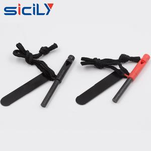 Pequeña varilla de pedernal de magnesio de acero de fuego sueco Mini arrancador de fuego de emergencia para acampar con silbato integrado - Product Image 5