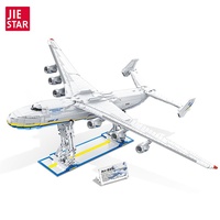 Bijiaxing 57014 An-225 Grand avion de transport en plastique, blocs de construction, jouet d'assemblage d'avion à grande échelle pour les enfants de 7 à 14 ans
